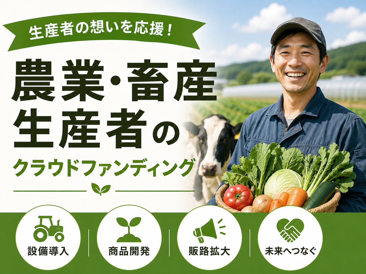 農業・畜産・生産者のクラウドファンディング｜設備導入・商品開発・販路拡大を応援